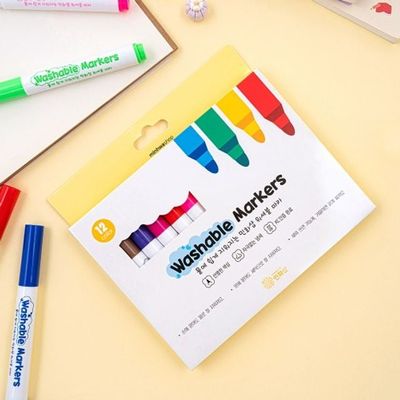 워셔블 마카 세트 유치원미술재료 어린이집색칠도구 아동미술용품세트(WFOMVIB)