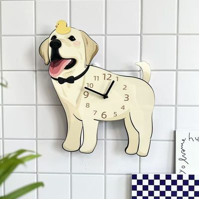 홈테리어 리트리버 강아지 디자인 캐릭터 무소음 벽시