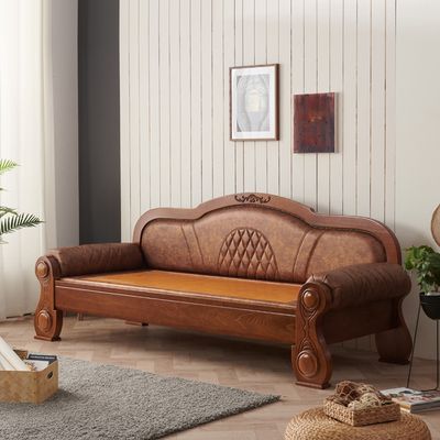 [보루네오]원목가죽 온돌 흙 소파침대 YS123