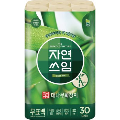 자연쓰임 프리미엄 대나무 천연펄프화장지 30m30롤1팩