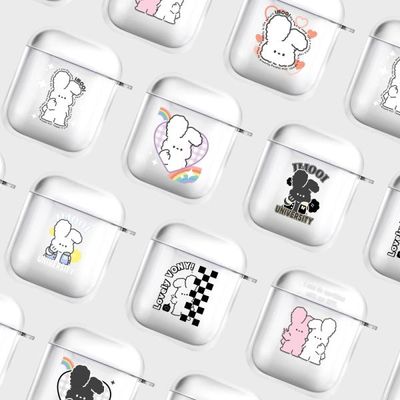 에어팟1/2 투명 하드 케이스 포소미(키링포함)