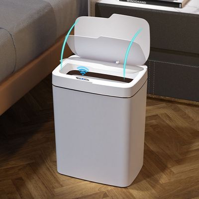 휴지통 15L 자동 센서 쓰레기통 대용량 화이트 P766