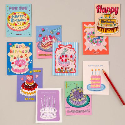 벌스데이 메시지 카드 (엽서 1장 + 봉투 1장)