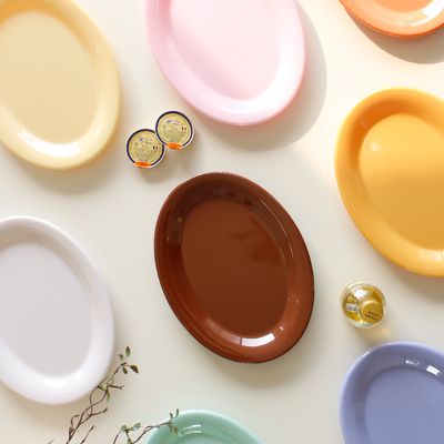 [마호]파스텔 멜라민타원Oval접시2호(243x182mm)x3pcs