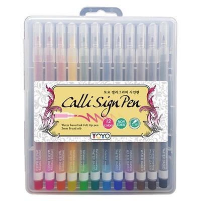 TOYO 캘리 싸인펜 12색(W69C43F)