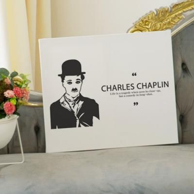 pl463-캔버스액자53x45.5_찰리채플린명언(가로)