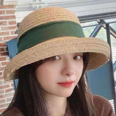 [애슬릿]여름 페도라 여성 리본 밀짚 라탄 라피아