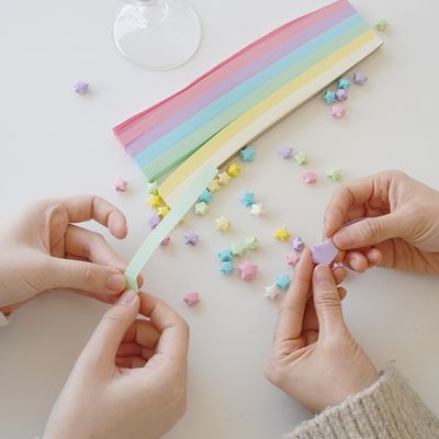 파스텔 별종이 학알 별 접기 종이 종이접기 540매