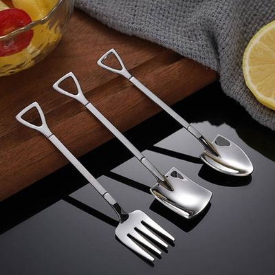 고급 304스텐재질 삽모양 디저트 스텐 스푼 포크 케이