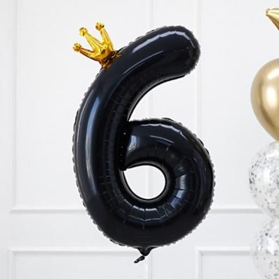 은박 왕관숫자 0~9 블랙 대