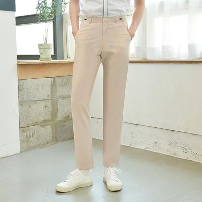 교복몰 (빅사이즈)(허리조절)하복 연베이지 교복 바지