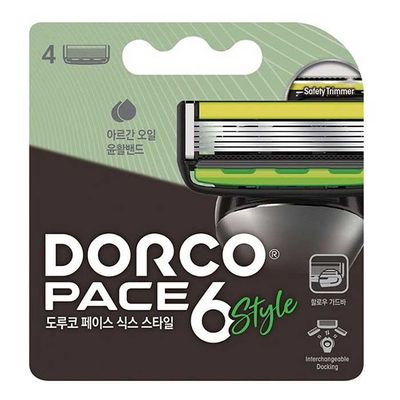 DORCO PACE6 스타일 전용 면도기날 6중 4개입