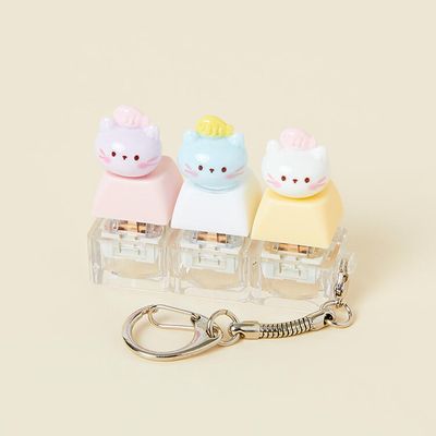 아트박스 3구 클리커 딸깍이 키캡 키링 고양이