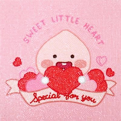 DIY 보석십자수 카카오프렌즈 하트 리틀 어피치 25x25