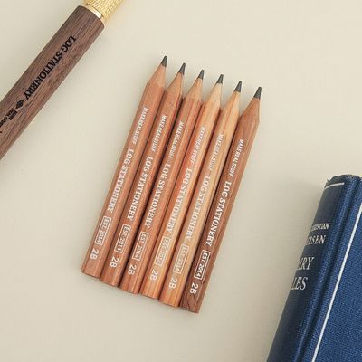 트레블러 펜슬 (6자루) 시더우드 육각 미니 연필 2B