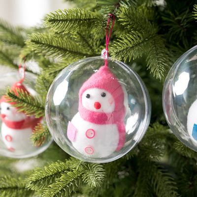 크리스마스 장식 인형 큐빅눈사람 벌룬볼 12cm 트리