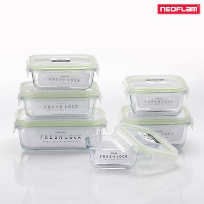 [네오플렘] NEW 프레시락 내열유리 밀폐용기 6종세트