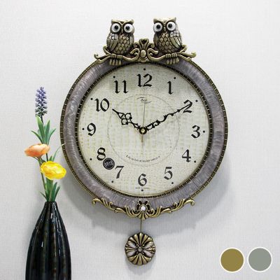 무소음 부엉이 장식 주물 추벽시계 HSP-238
