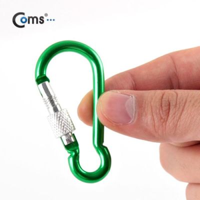 카라비너오뚜기형 스틸 그린 2중잠금 캠핑