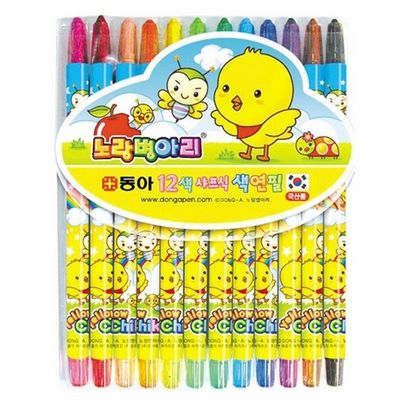 동아 샤프식색연필 12색 돌돌이노랑병아리 색칠