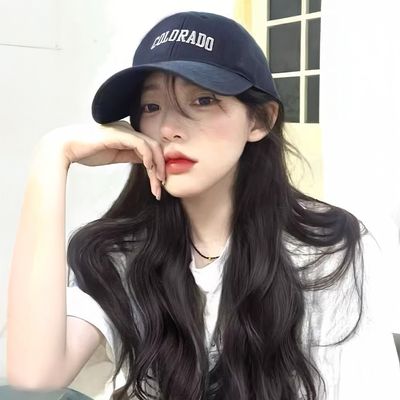 패틸 네이비 레터링 캡모자형 웨이브 가발