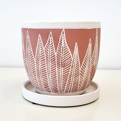 Carnic japan 나뭇잎 도자기화분(레드)