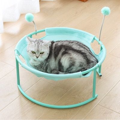 폼폼 스프링 고양이 해먹침대(민트) 고양이해먹방석