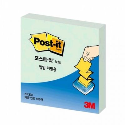 3M 팝업리필 KR330 654 애플민트 76X76 100매