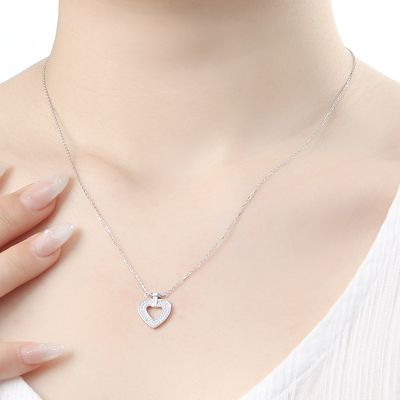 [비쥬홀릭] 실버925 백금도금 유니크 하트 목걸이(쇼