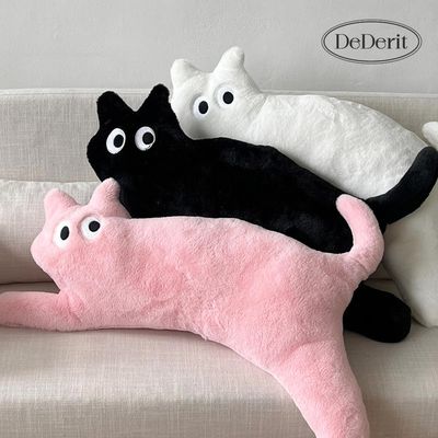 [데데리트]롱 캣 쿠션 애착 인형 고양이 바디필로우