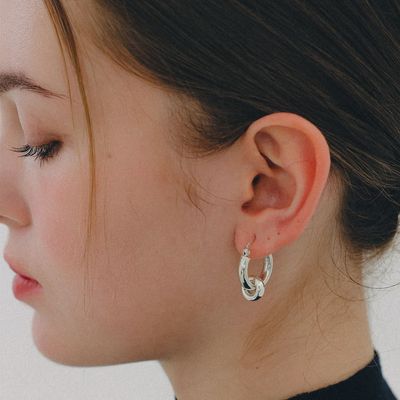 제이로렌 후프 모빌 원터치 실버 귀걸이 M04064