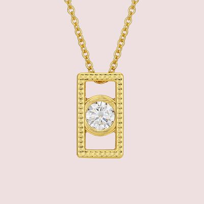 모이사나이트목걸이 다이야1캐럿 925 DS2502(긴사각)