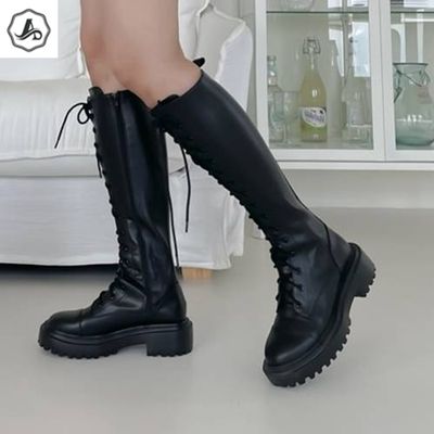 [애슬릿]워커 롱 부츠 레이스업 여성 가을 패션 파티