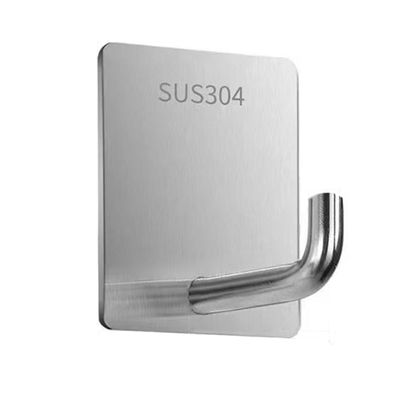 스테인리스 무타공 벽걸이 후크 접착식 실버 4개 J335