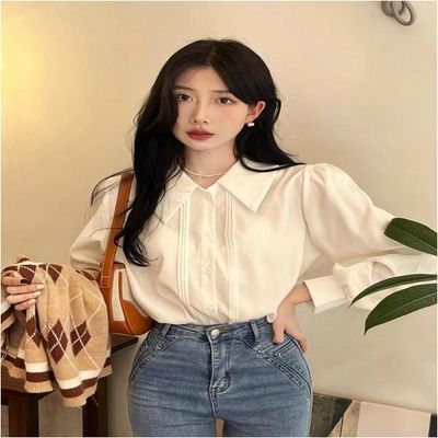 클래식 브로드카라 블라우스 긴팔블라우스 카라 화이트 출근룩