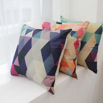 러프 소파 쿠션(솜포함) 45x45 레인보우스칸디 C