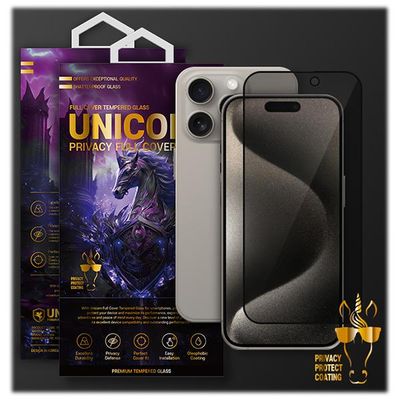 유니콘 탑시크릿 사생활 보호 강화유리 아이폰15 PRO