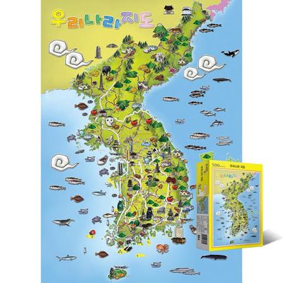 500피스퍼즐 우리나라지도 명소 특산물 PL864