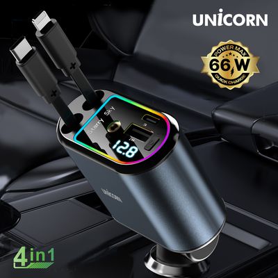 4IN1 릴타입 시거잭 차량용 멀티 고속충전기 동시4대