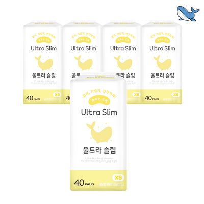 춤추는고래 대용량 슬림 팬티라이너 40P X 5팩/200매