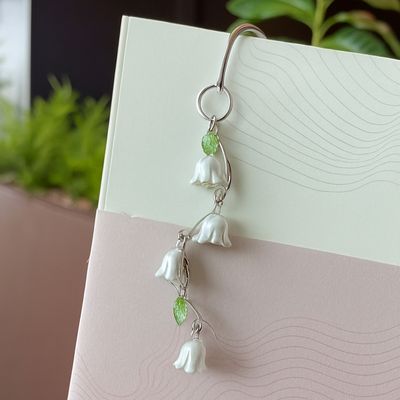 비즈책갈피 은방울꽃 네잎클로버 북마크 독서용품 