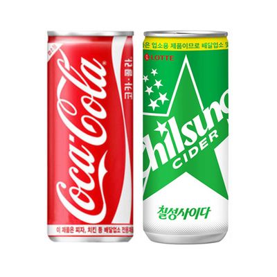 코카콜라 245ml 30캔 + 칠성사이다 245ml 30캔 업소용