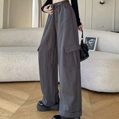 [애슬릿]여성 카고 팬츠 밴딩 와이드 통바지 봄