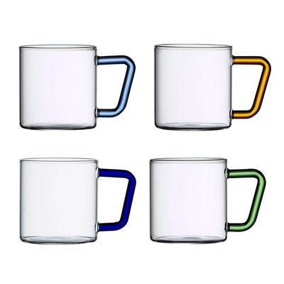 비전글라스 컬러 핸들 머그 400ml 4P(WFI1613)