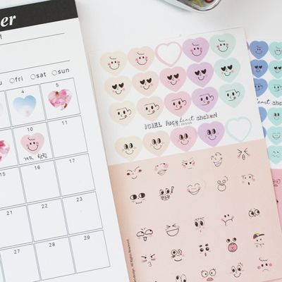  Iciel habit tracker 스티커 - 하트 face 해빗트래커