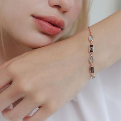 제이로렌 로즈골드 래브라도 천연석 실버 팔찌 B01010