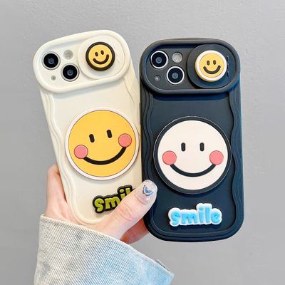 아이폰 14 13 12 카메라 커버 스마일 물결 젤리케이스