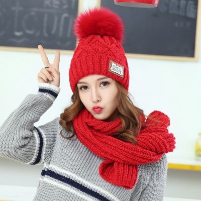 하찌 목도리 털모자 세트 여성용 4color