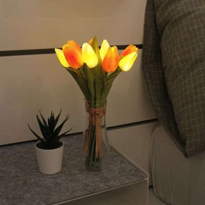 [via k studio] 오렌지 튤립 부케 LED 무드등