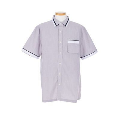 교복몰 블랙 화이트카라 반팔셔츠(마크X) 신상중